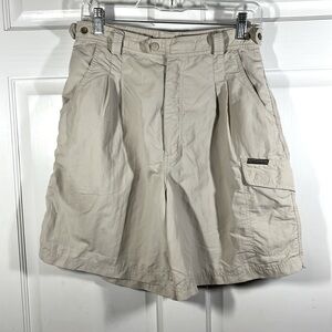 EXC Royal Robbins Nylon Quick Dry Hiking SHORTS Women’s 10 Vintage Cargo Tan